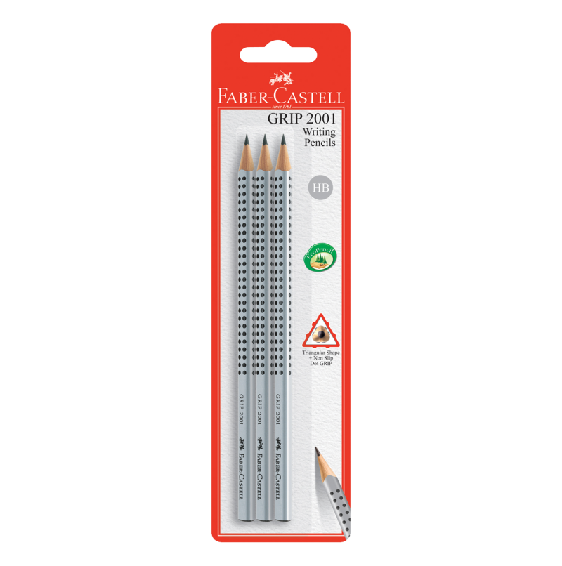 Image shows 3 Faber-Castell Grip pencils