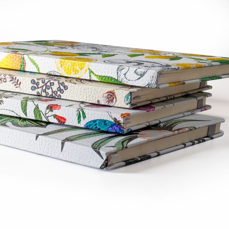 Image shows all four floral hardcover journals