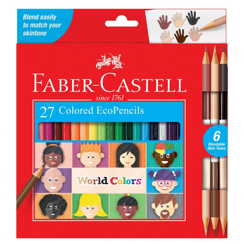 Image shows the front of 27 packaged Faber-Castell Colored Eco Pencils