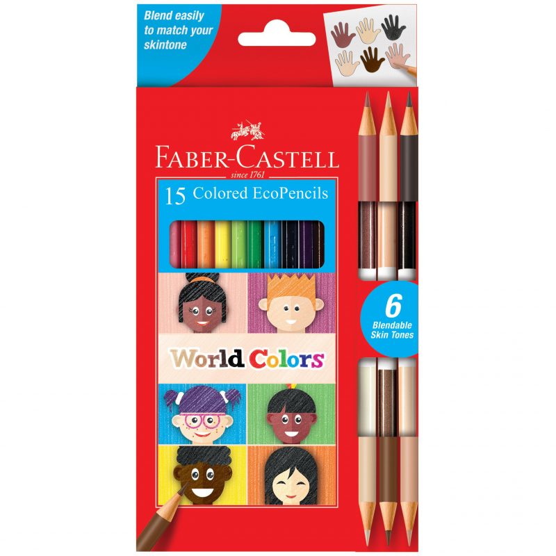 Image shows the front of 15 packaged Faber-Castell Colored Eco Pencils