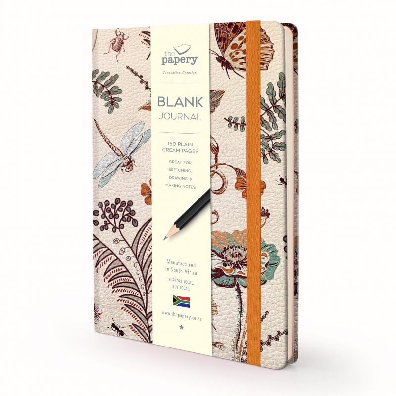 Image shows a Designer Floral - Dragonfly Blank Journal